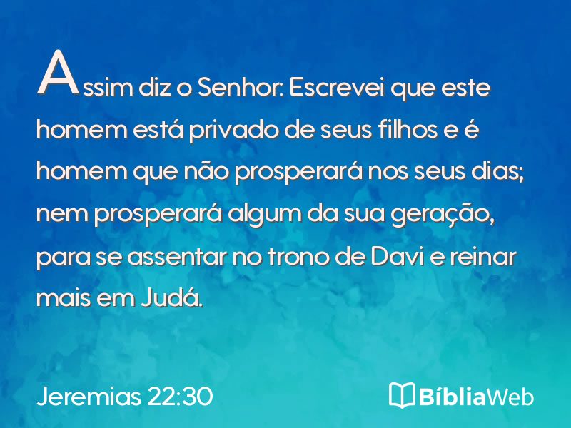 Jeremias 22:30 em imagem para compartilhar