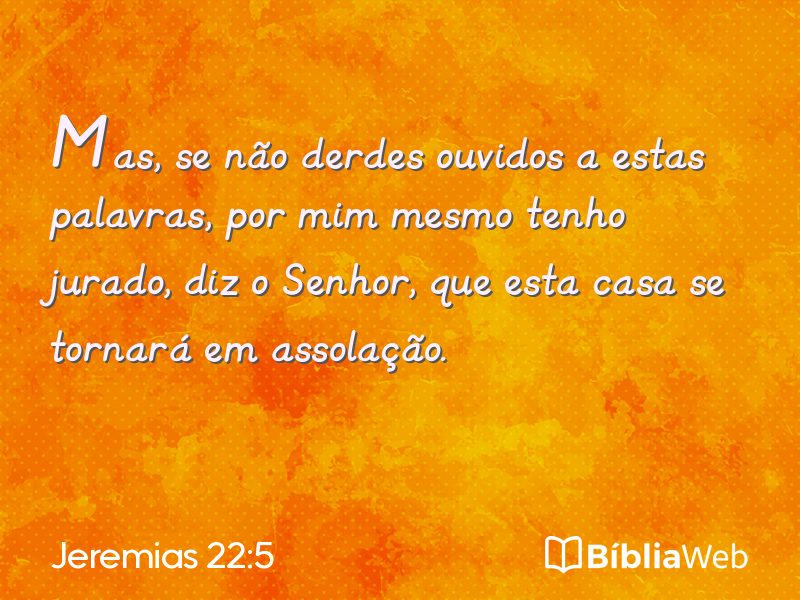 Jeremias 22:5 em imagem para compartilhar