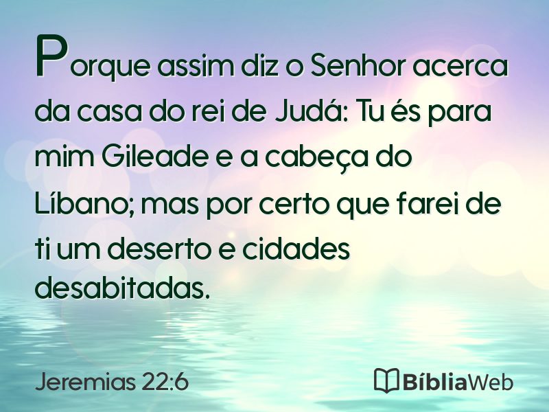 Jeremias 22:6 em imagem para compartilhar