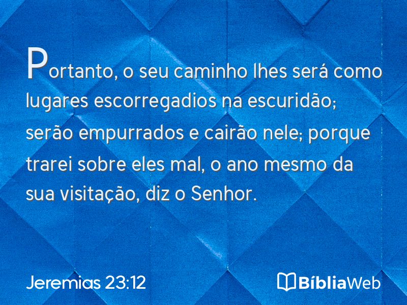 Jeremias 23:12 em imagem para compartilhar
