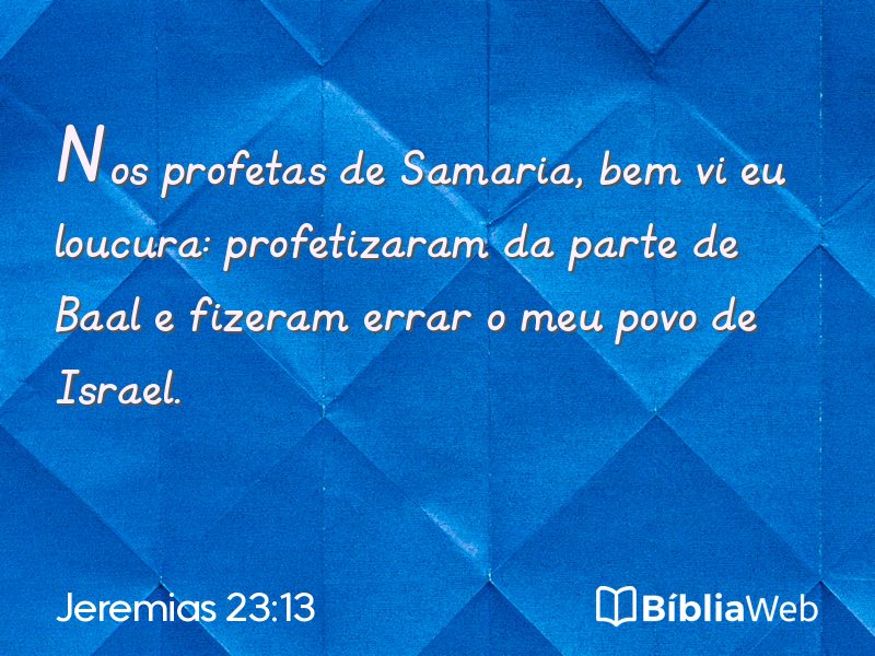 Jeremias 23:13 em imagem para compartilhar