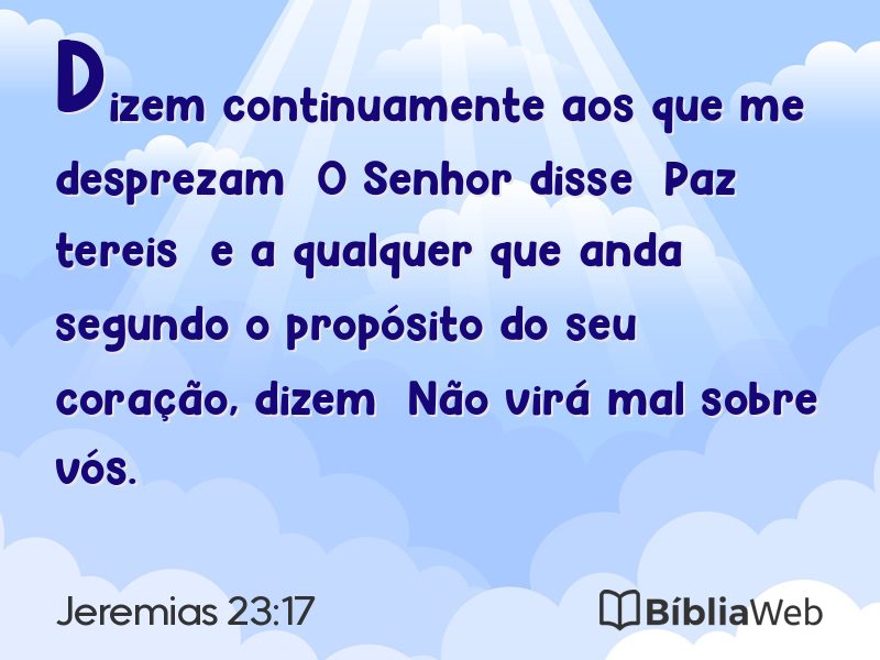 Jeremias 23:17 em imagem para compartilhar