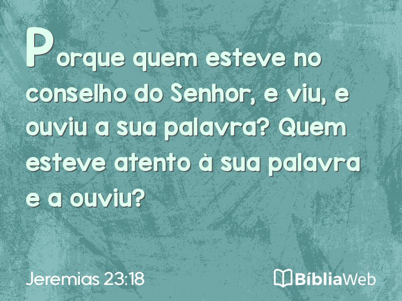 Jeremias 23:18 em imagem para compartilhar