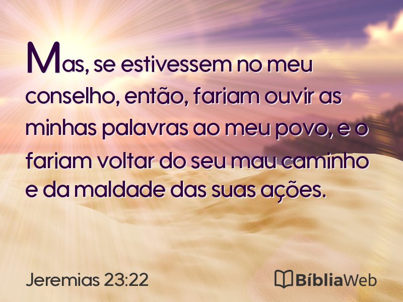 Jeremias 23:22 em imagem para compartilhar