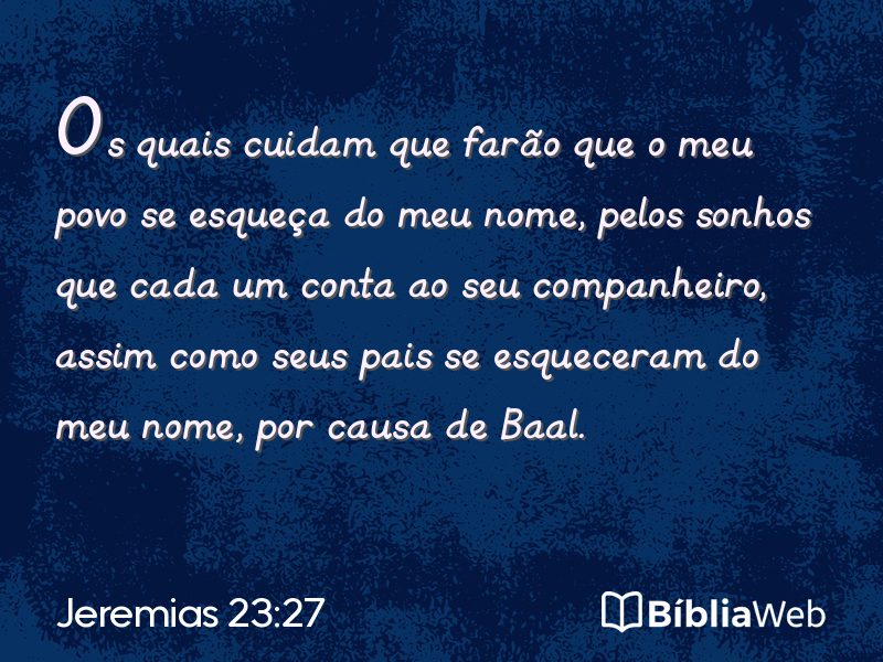 Jeremias 23:27 em imagem para compartilhar