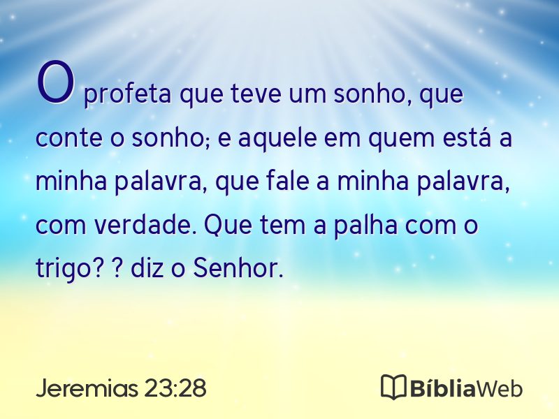 Jeremias 23:28 em imagem para compartilhar