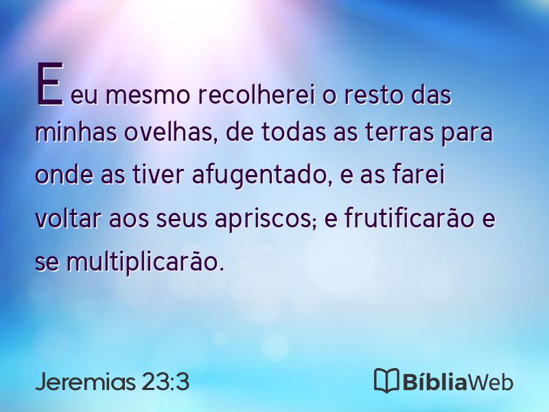 Jeremias 23:3 em imagem para compartilhar
