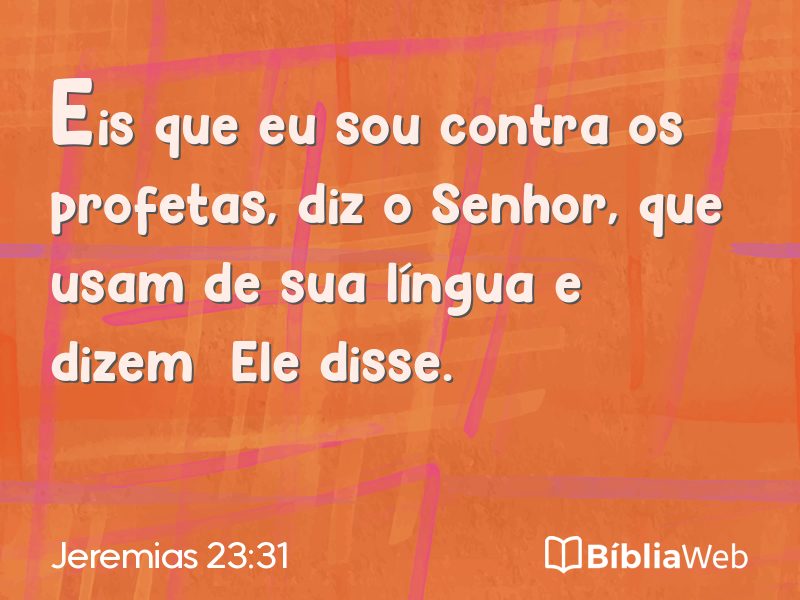 Jeremias 23:31 em imagem para compartilhar