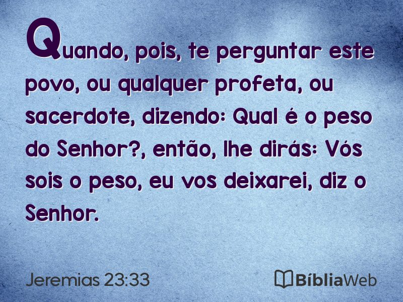 Jeremias 23:33 em imagem para compartilhar