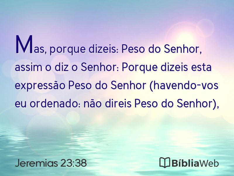 Jeremias 23:38 em imagem para compartilhar
