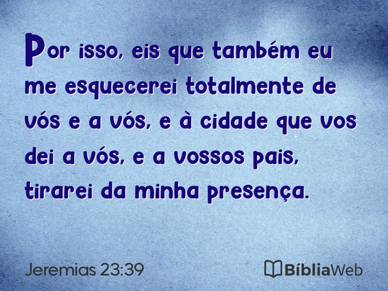 Jeremias 23:39 em imagem para compartilhar