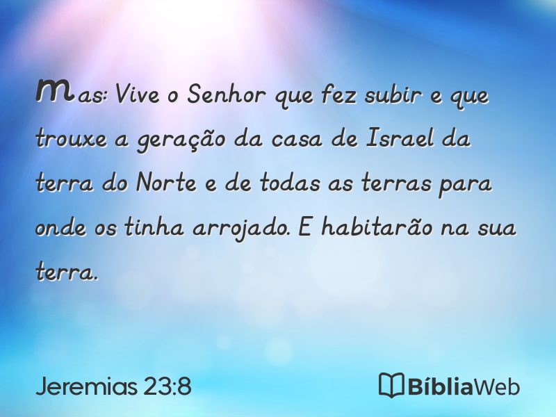 Jeremias 23:8 em imagem para compartilhar