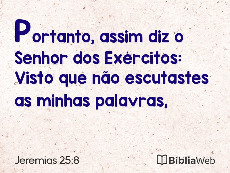 Jeremias 25:8 em imagem para compartilhar