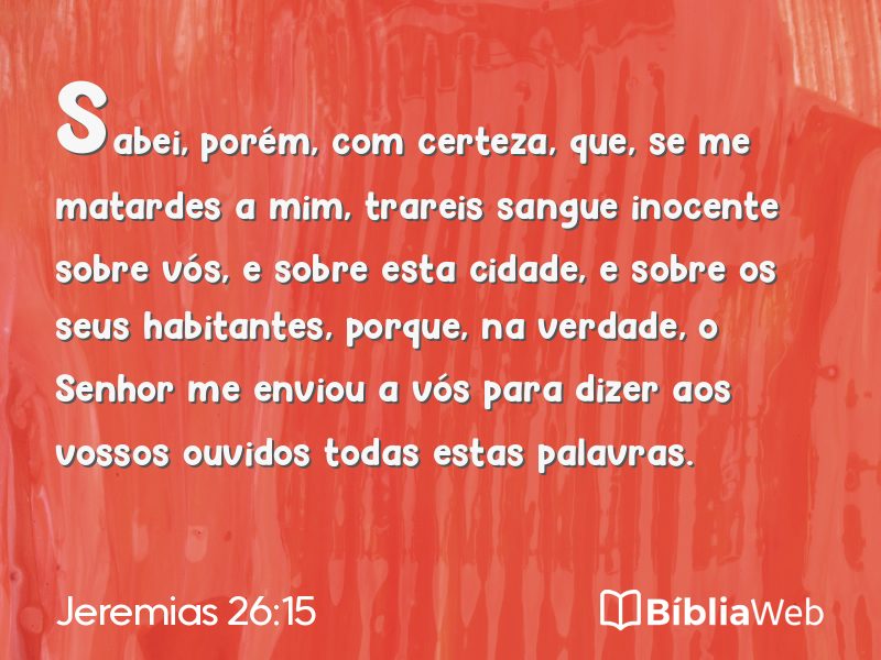 Jeremias 26:15 em imagem para compartilhar