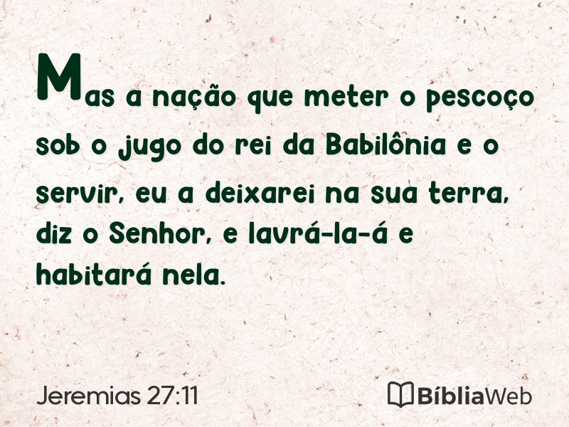 Jeremias 27:11 em imagem para compartilhar
