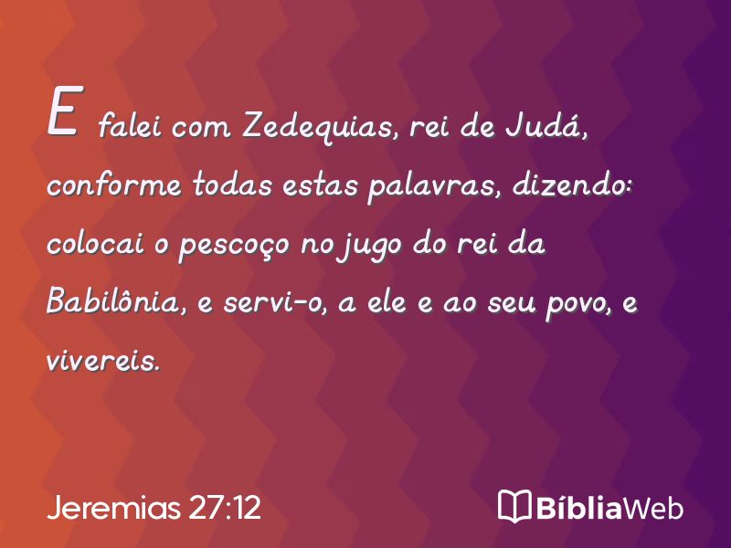 Jeremias 27:12 em imagem para compartilhar