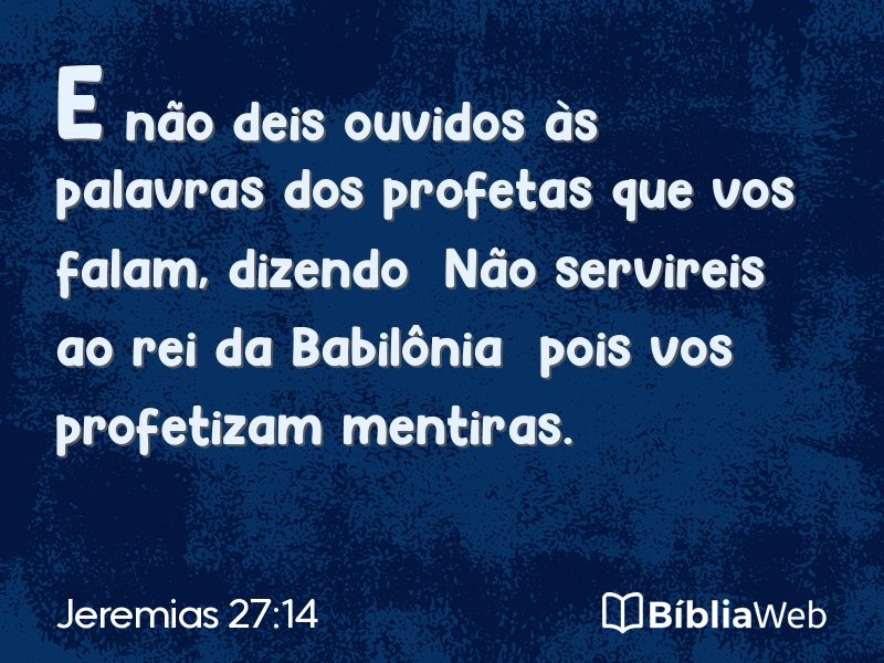 Jeremias 27:14 em imagem para compartilhar