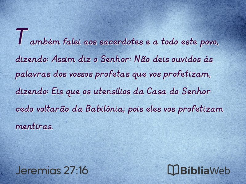Jeremias 27:16 em imagem para compartilhar