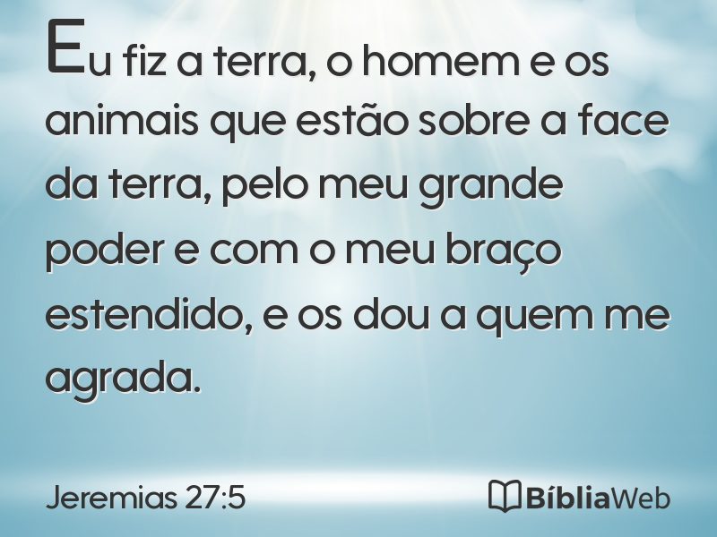 Jeremias 27:5 em imagem para compartilhar