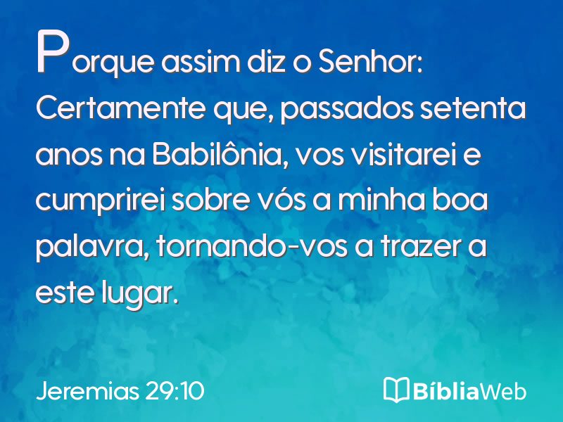 Jeremias 29:10 em imagem para compartilhar