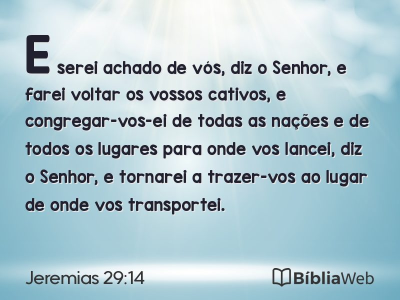 Jeremias 29:14 em imagem para compartilhar