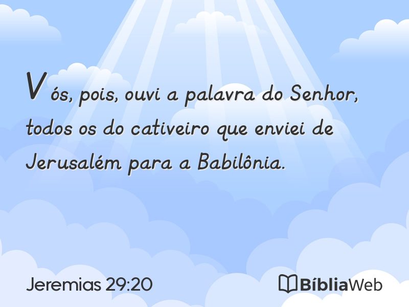Jeremias 29:20 em imagem para compartilhar