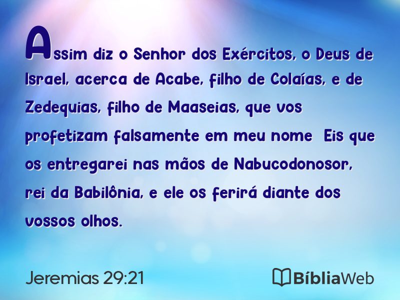 Jeremias 29:21 em imagem para compartilhar