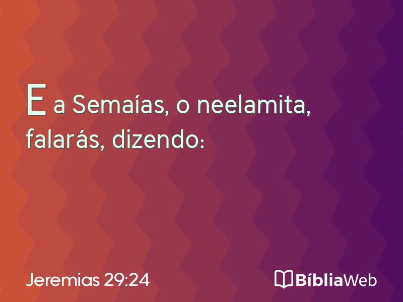 Jeremias 29:24 em imagem para compartilhar