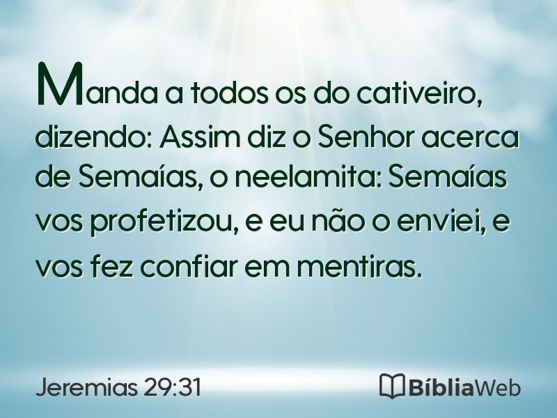 Jeremias 29:31 em imagem para compartilhar