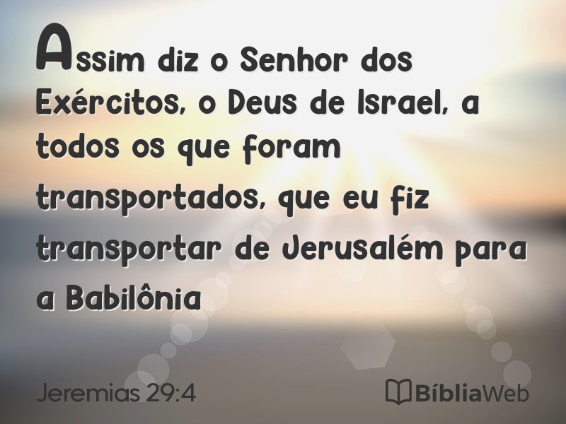 Jeremias 29:4 em imagem para compartilhar