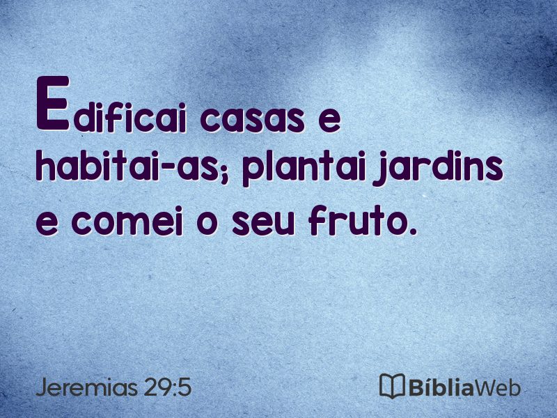 Jeremias 29:5 em imagem para compartilhar