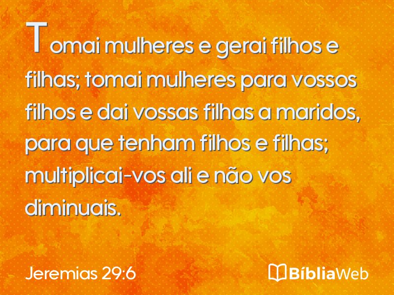 Jeremias 29:6 em imagem para compartilhar