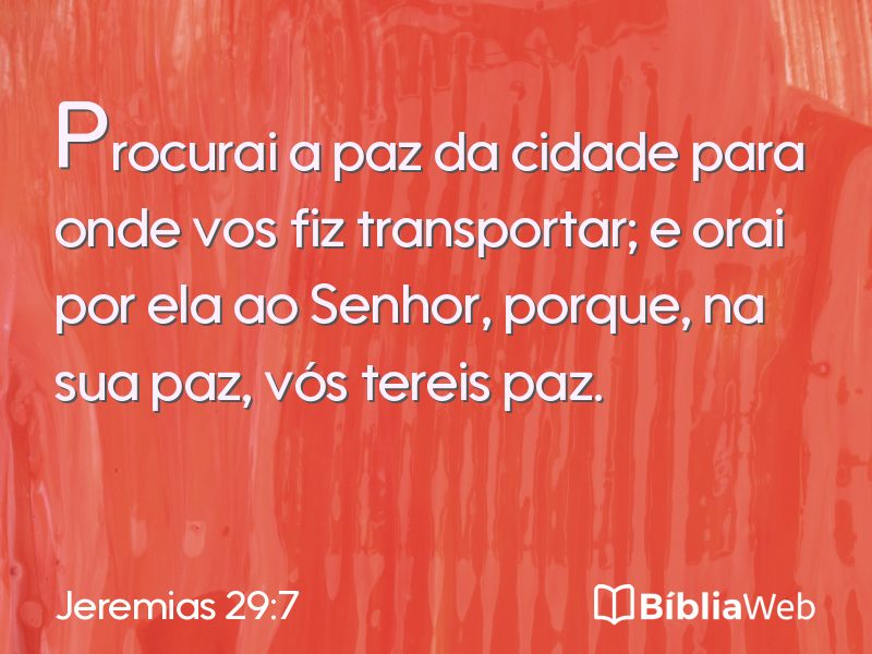 Jeremias 29:7 em imagem para compartilhar