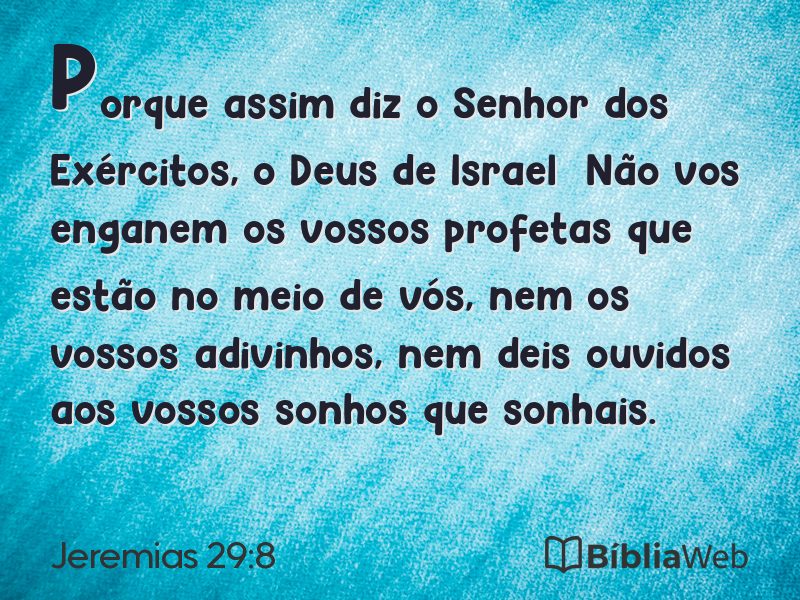 Jeremias 29:8 em imagem para compartilhar