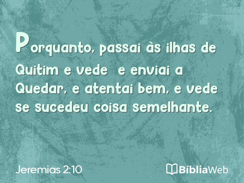 Jeremias 2:10 em imagem para compartilhar