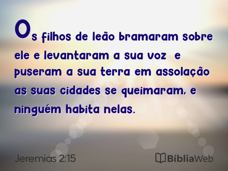 Jeremias 2:15 em imagem para compartilhar