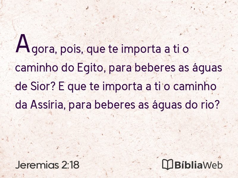 Jeremias 2:18 em imagem para compartilhar