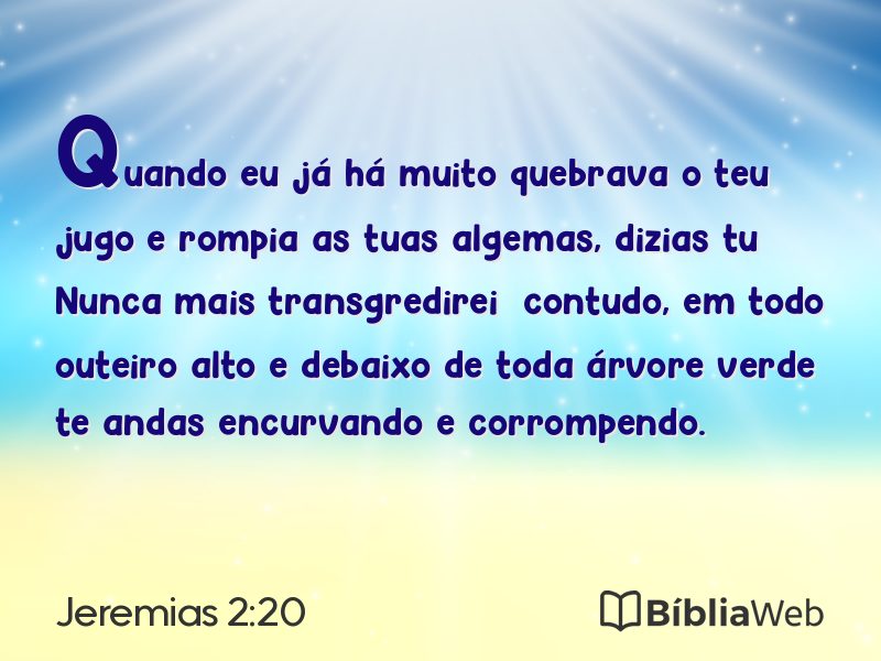 Jeremias 2:20 em imagem para compartilhar