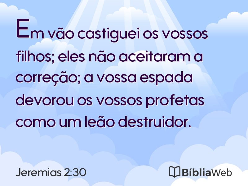 Jeremias 2:30 em imagem para compartilhar