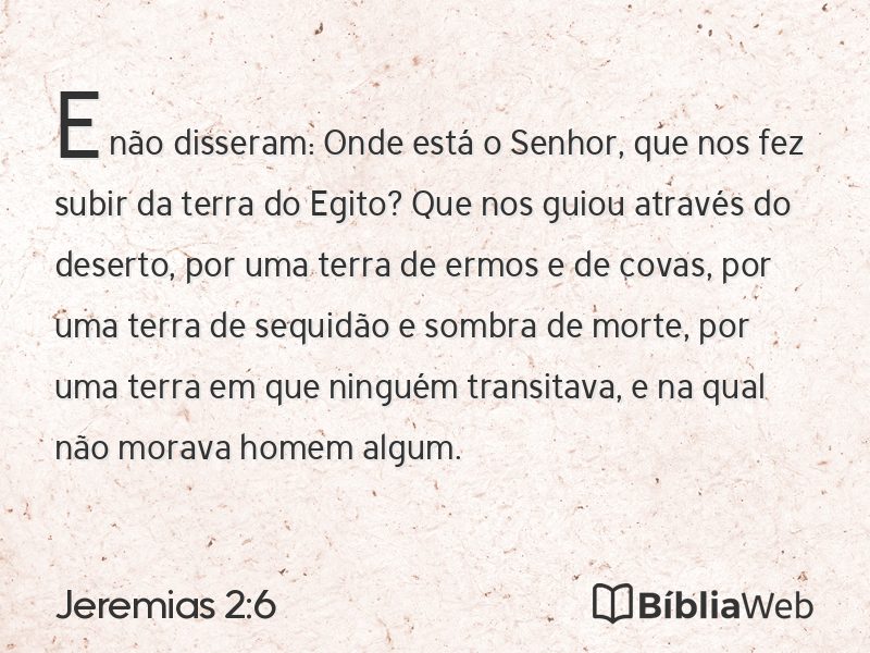 Jeremias 2:6 em imagem para compartilhar