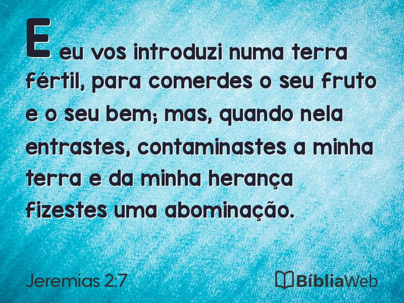 Jeremias 2:7 em imagem para compartilhar
