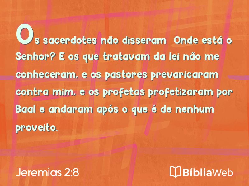 Jeremias 2:8 em imagem para compartilhar