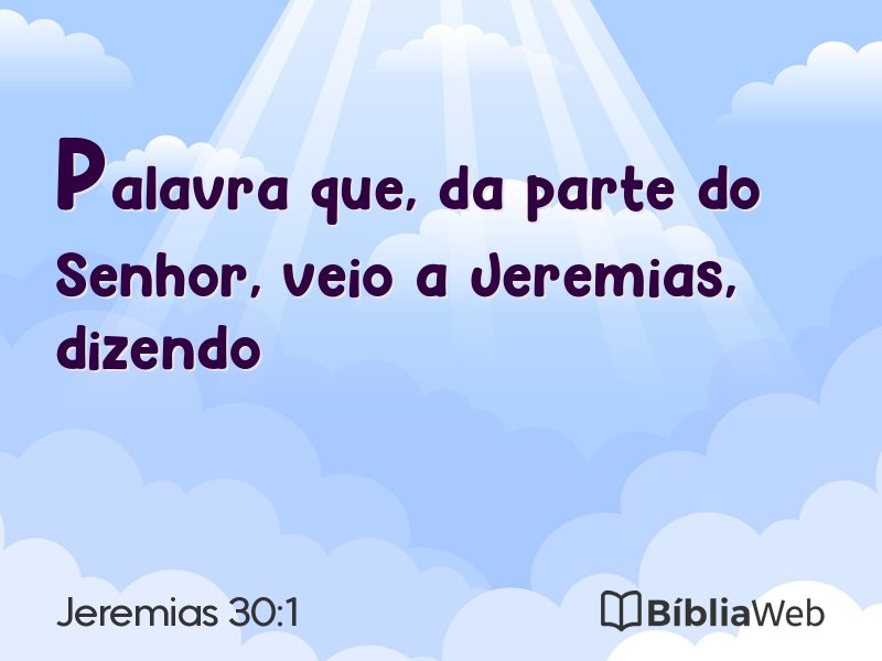 Jeremias 30:1 em imagem para compartilhar