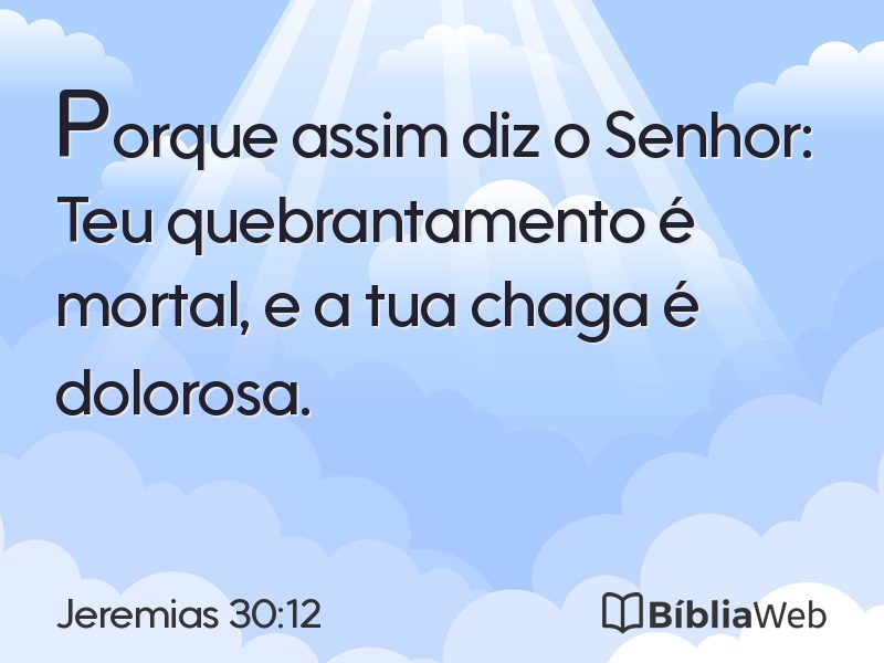 Jeremias 30:12 em imagem para compartilhar