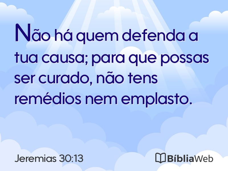 Jeremias 30:13 em imagem para compartilhar