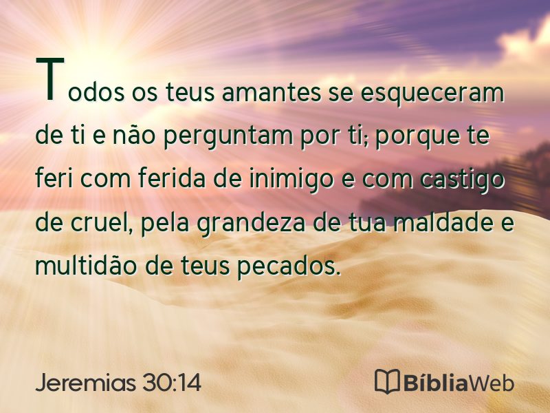 Jeremias 30:14 em imagem para compartilhar