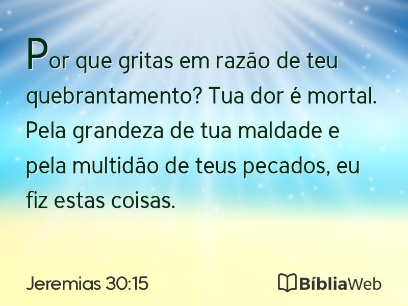 Jeremias 30:15 em imagem para compartilhar