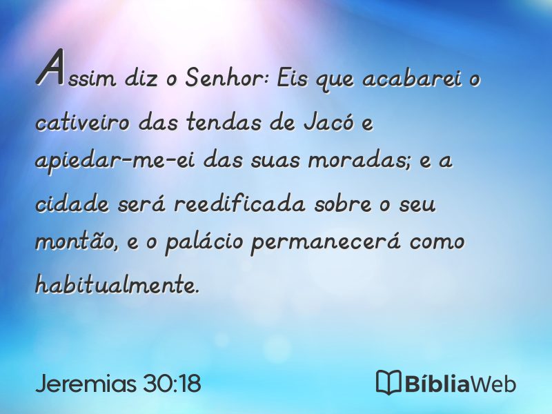 Jeremias 30:18 em imagem para compartilhar