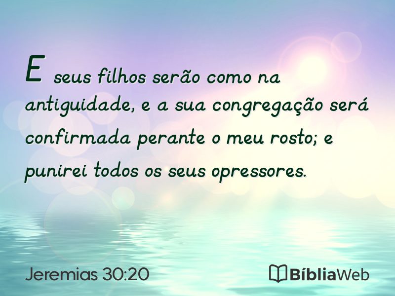 Jeremias 30:20 em imagem para compartilhar