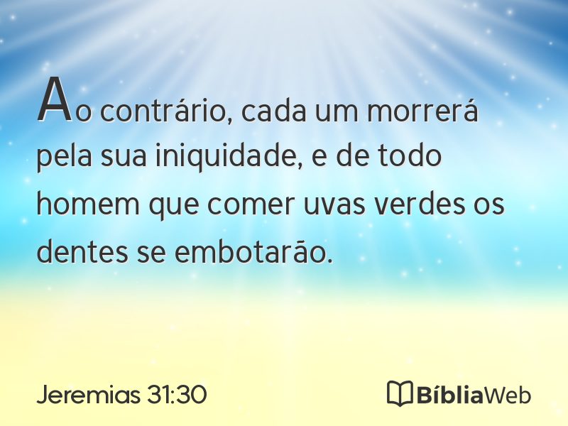 Jeremias 31:30 em imagem para compartilhar